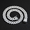 Pikkukuva 2 / 6: ##/Miesten Cuban Link -ketju Jäädytetty Miami Cuban Link -kaulakoru Kulta Hopeapinnoitetut Kaulakorut Timanttiketju Bling Bling Hip Hop Korut Hopea##/