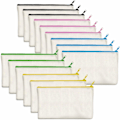 Miniatyrbillede 1 af 4: Pakke med 15 (Beige, Farvet Lynlås, 20 x 14 cm) Blanke Bomuldsposer C