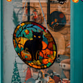 Pikkukuva 5 / 5: ##/Akryyli Halloween-riipus - Musta kissa, riippuva kyltti kotiin##/