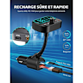 Miniatyrbillede 3 af 5: ##/Bil Bluetooth, Hurtig USB C 18W Bluetooth 5.0 FM-transmitter med 9##/
