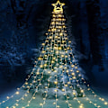 Miniatyrbillede 2 af 5: 317 LED Julelys Girlande, Diameter 32cm Stjernelys Gardin