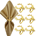 Miniatyrbillede 1 af 5: ##/Jule servietringe - Elg guld servietholdere Sæt af 12 f##/