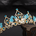 Miniatyrbilde 4 av 5: ##/Blå krone krystall blomsterpynt##/