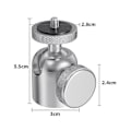 Miniatyrbild 5 av 5: Mini Kulled i Aluminiumlegering 360 Graders Roterbar 1/4 3/8-tums Skruv Metall LED Videolampa Mobiltelefon DSLR Kamera Monopod Stativ Huvudfäste Adapter C 1 4inch
