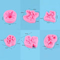 Miniatyrbillede 5 af 5: Silikoneform Fødevaregodkendt Non-stick Varmebestandig Hortensia Rose Tulipan Blomsterform Genanvendelig Dekorativ DIY Fondant Chokoladeform Kagedekoration Værktøj D