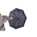 Miniatyrbilde 3 av 6: ##/Svart Automatisk Folding Paraply Herreparaply Høy Kvalitet Kompakt Styrke Regntæt Reiseskjerm for Menn og Kvinner Sklisikkert Håndtak##/