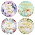 Miniatyrbillede 4 af 4: 3X500 stk. julemærker rulle?etiket 4 mønstre blomster ring farverige guld ord bryllup kærlighed bryllupsgave&