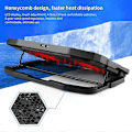 Miniatyrbillede 3 af 5: S18 Laptop Stand Justerbar 4 Støjsvage Blæsere ABS Kontrol Blæserhastighed Notebook Holder Kølepude til Notebook A