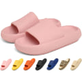 Miniatyrbillede 2 af 5: Rosa Slippers Slides til Mænd og Kvinder - Skridsikker Brusebadssandaler