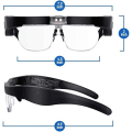 Miniatyrbillede 4 af 5: Hoveforstørrelsesglas med 2 LED-lys, USB-opladning, hænder fri, glas