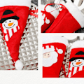 Miniatyrbillede 4 af 5: ##/12 stk. Julebestik Dekoration, Julemandshue Bestikpose,##/