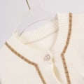 Miniatyrbillede 4 af 5: (farve: beige) Afslappet sweater cardigan formel knap strikket frakke ele
