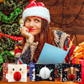 Miniatyrbild 5 av 5: ##/3D Julhälsningskort Kuvert Tomte Renen Snögubbe Tema##/
