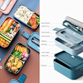 Miniatyrbild 1 av 5: Bento Lunchbox för Vuxna & Barn, 1600ml Stapelbar Lunchbox med