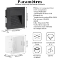 Miniatyrbillede 1 af 5: 4 stk. 3W LED Indbyggede væglamper, kold hvid IP65 vandtæt