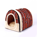 Miniatyrbild 5 av 5: Mjuk och varm kattbädd vinter soffa bo, bärbar igloo husdjur hus för