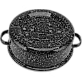 Miniatyrbilde 3 av 5: Dekket Rund Stekeform, Non-Stick Stekebrett Med Lokk Og Hylle, emaljert Grillpanne (24cm)