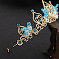 Miniatyrbilde 5 av 5: ##/Blå krone krystall blomsterpynt##/