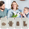 Miniatyrbillede 4 af 5: Træ Token Dejlig Personlighed Udsøgt Solid Kreativ Mors Dags Gave Kompakt Lomme Kram Trædyr Token til Festivaliang F