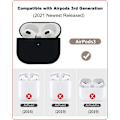 Miniatyrbillede 1 af 5: 6 stk. Sort Silikonetui Kompatibelt med Airpods 3, Beskyttende C