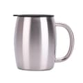 1st Dubbelskiktsvattenmugg Rostfritt Stål Ölburk Bärbar Kaffekopp Silver