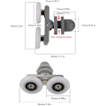 Miniatyrbillede 3 af 5: ##/4 stk. 25 mm Dobbelt Brusedørsruller Brusedørsruller Glide##/