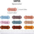Miniatyrbillede 1 af 5: 50 stykker (10 farver) Håndlavede Lædermærker, Mikrofiber Vævet Læder