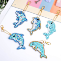 Miniatyrbild 5 av 5: 5 stycken 5D DIY Delfin Diamantmålning Nyckelringar, Rhinestone D