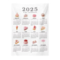 Miniatyrbilde 1 av 5: 2025 Veggkalender Lettlest Trykk Veggdekorasjon Vaskbar Hjemmekontor Dekor Påminnelse for Viktige Datoer Rektangulær Rivsikker Tapet Kontor K