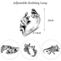 Miniatyrbild 1 av 5: Justerbara Stickloopringar Vävda Ringar Öppen Fingerhållare Cr