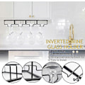 Miniatyrbild 4 av 5: 2-pack 4-radig svart metallglashållare under skåp för köksförvaring