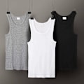 Miniatyrbillede 2 af 5: Tre-delt (L) mænds ren bomuld tanktop Slim Fit Sport ungdom