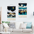 Miniatyrbild 1 av 4: ##/2-pack Nightscape väggbonader - 35×50cm Japansk väggdekoration##/
