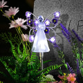 Miniatyrbilde 2 av 6: ##/Lysende engler (lilla) utendørs hagedekorasjon dekorativ solcellelampe minnegave LED-belysning##/