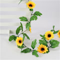 Miniatyrbillede 3 af 5: 1 stk. 2,5 m Garland 3 blade Kunstige Solsikke Girlander Arti