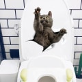 Miniatyrbilde 2 av 5: /#/Veggdekorasjonsobjekter katter kattunger veggklistremerke toalettsett med 2/#/