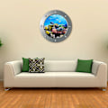 Miniatyrbild 2 av 4: ##/3D Ubåtslucka väggdekal - Havsfisk (Diameter: 29cm),##/