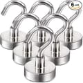 ##/(6-pack - Silver) Magnetiska krokar  25 kg starka, kraftiga kryssningsmagneter S-krokar##/