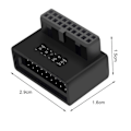 Miniatyrbild 5 av 5: USB 3.0 20/19 Pin Hane till Hona Inåtgående till Utåtgående 90-Graders Vinkel Expansionskonverter Adapter för Moderkort Dator Huvudkort Adapter för PC Com A