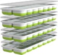 Isbitsform – Set med 4 formar – Mjuk botten för enkel frigöring av isbitar – Spara plats med stapelbara lock – Tål diskmaskin – BPA-fri silikon