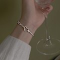 Miniatyrbilde 2 av 5: 1 stk Hvitgullbelagt Uendelig Hjerte Armbånd Med Zirkonia