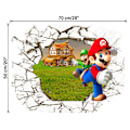 Miniatyrbild 4 av 5: Väggdekaler 3D Brutet Vägg Mario Väggdekaler Mural Dekaler för