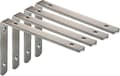 Kraftiga L-formade vinkeljärn i rostfritt stål, hyllkonsoler, borstad nickel, 4-pack (250x150x4mm)