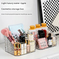 Miniatyrbillede 2 af 5: Klar Makeup Opbevaringsboks Kosmetik Organizer med Vandbølge Tekstur Åbent Design Nem Adgang Opdelt Opbevaringsboks til Hjemmekontor Soveværelse Kollegium 3Grids
