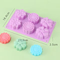Miniatyrbillede 5 af 5: Sæt med 4 silikone kageforme - 6 blomster pr. form - Til at lave is