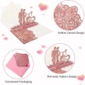 Pikkukuva 3 / 5: 5 kpl 3D Romanttisia Pop Up -Onnittelukortteja, Vuosipäiväkortti, Hääkortti