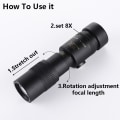 Miniatyrbilde 2 av 6: ##/10-300x40mm Zoom Monokular Teleskop med Optisk HD-Prisme for Voksne til Fugletitting, Vandring, Camping##/