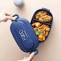 Miniatyrbillede 3 af 5: 2-lags Madkasse: 1550ml Bento Box med 3-rum og bestik