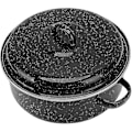 Miniatyrbilde 4 av 5: Dekket Rund Stekeform, Non-Stick Stekebrett Med Lokk Og Hylle, emaljert Grillpanne (24cm)