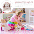 Miniatyrbillede 3 af 5: 1/12 Dukkehussofa Blomst Miniature Møbler Sofa Lænestol Model
